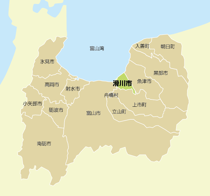 Toyama prefecture municipality Map