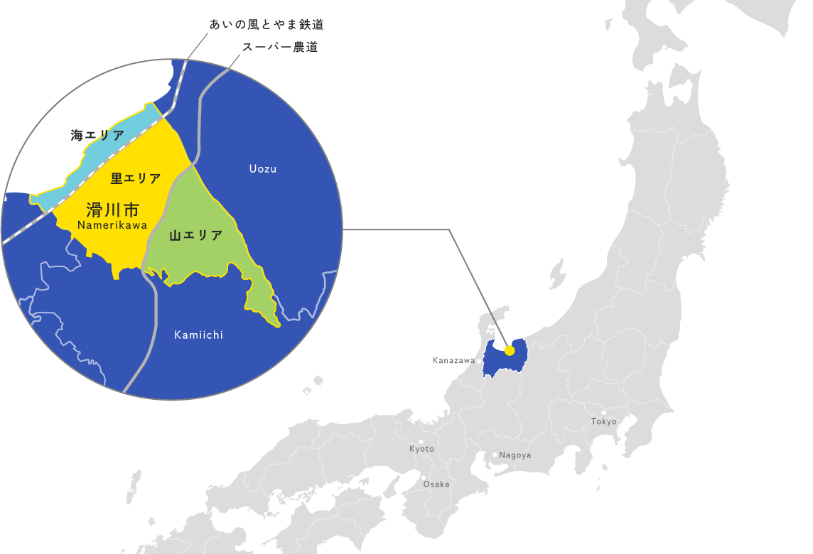 富山県滑川市の場所