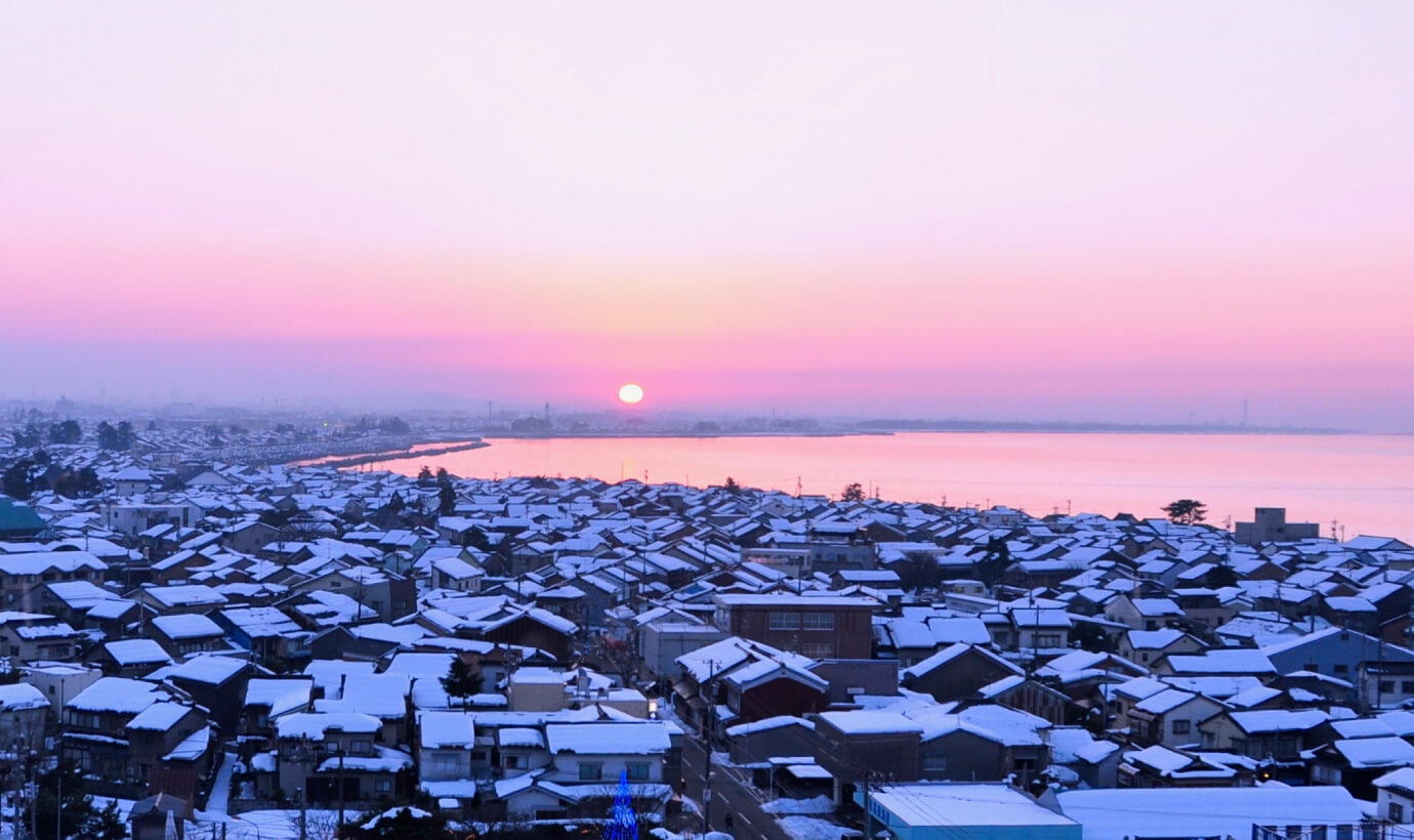 冬の富山県滑川市