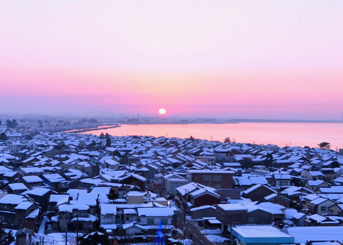 冬の富山県滑川市